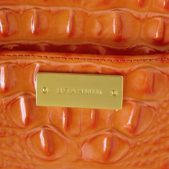 Brahmin Coral Melbourne Medium Asher Crocodile Embossed Leather Tote Bag - Picture 4 of 10